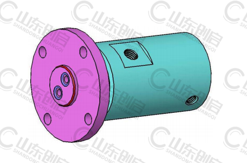 Y2X6型通氣兩通路旋轉接頭三維立體圖